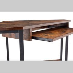 Dash Dock Essential: Triangle Computer Desk, Corner Table With Sleek Keyboard Tray And Storage Shelves As A Workstation For Small Spaces