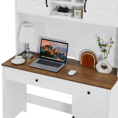 Dash Dock Elite: Wooden Home Office Desk With Charging Station