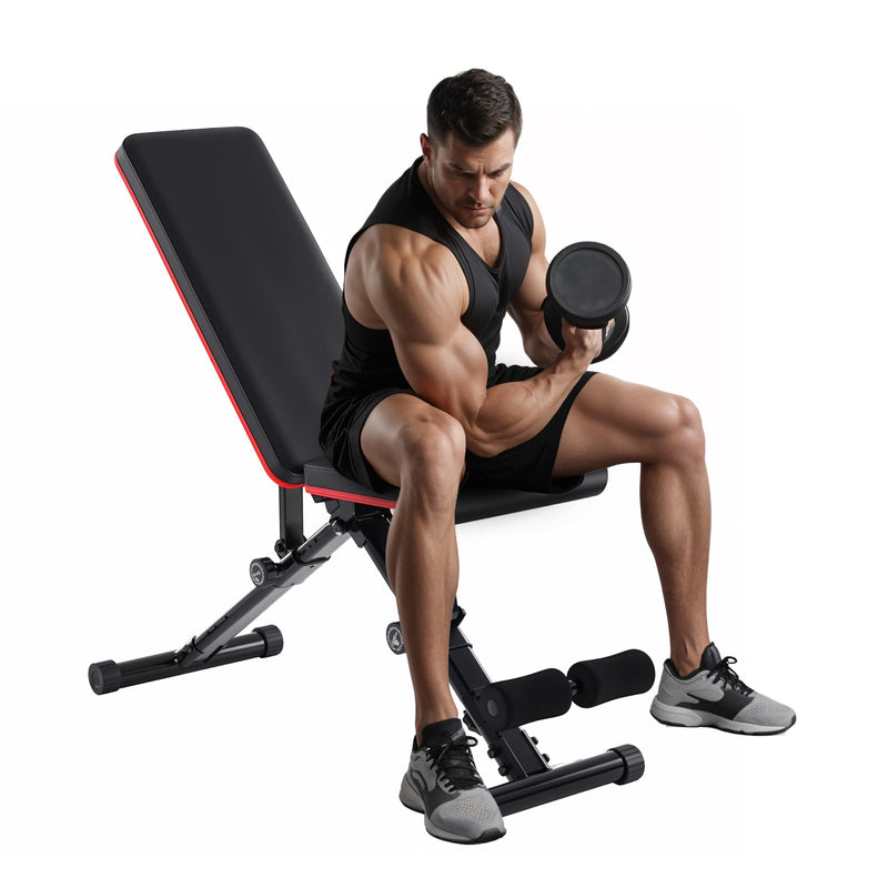 Dash Dock Essential: Adjustable Weight Bench 795LB Capacity Foldable Workout Bench Press for Home Gym Full Body Exercise and Strength Training Lifting Sit-up Incline Decline Flat Utility Bench 2 Sec Fast Folding