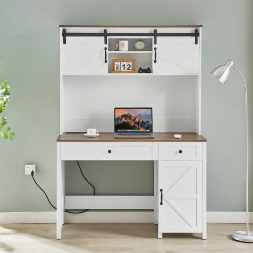 Dash Dock Elite: Wooden Home Office Desk With Charging Station