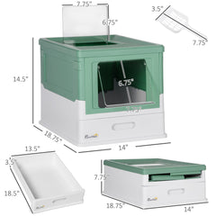 Dash Dock Essential:  Fully Enclosed Cat Litter Box Portable Pet Toilet With Spoon Large Space
