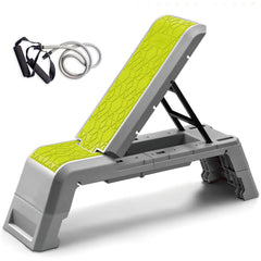 Dash Dock Elite: leike fitness Multifunctional Aerobic Deck with Cord Workout Platform Adjustable Dumbbell Bench Weight Bench Professional Fitness Equipment for Home Gym GM5820(Green)