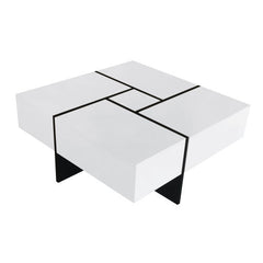 Dash Dock Essential: Unique Design Coffee Table With 4 Hidden Storage Compartments