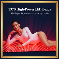 2025 New 73“ x 33” Full Body Red Light Therapy Mat for Body Pain Relief Premium Leather 1370 Dual Wavelength LEDs Adjustable Timer & Intensity Black